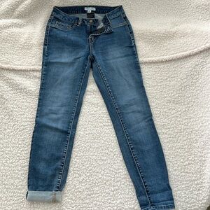 Tribal Jeans Mid-Rise Skinny Blue Jeans - Size 2 - 27” Inseam.